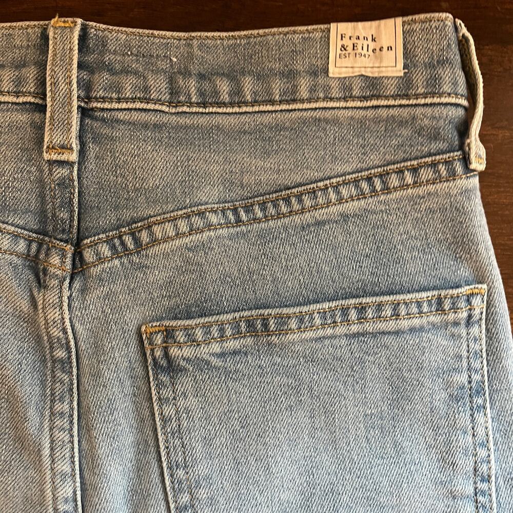 Frank & Eileen Jeans Monaghan Raw Hem Straight Leg Blue Light Wash Size 26 - Picture 7 of 10
